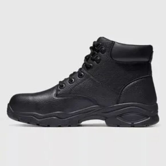 S Sport by Skechers Elton Steel Toe Leather Work Boots Black Size 12 New In Box
